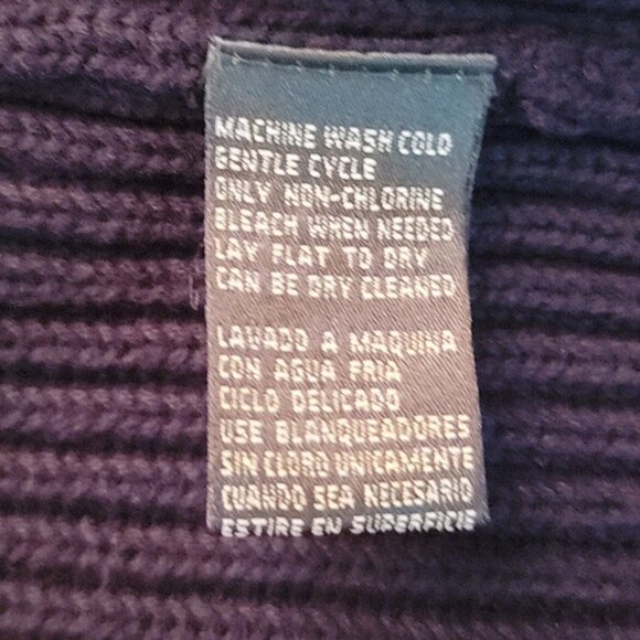 LAUREN RALPH LAUREN Navy Knit Double Breasted Nautical Cardigan Sweater Jacket - Picture 7 of 9